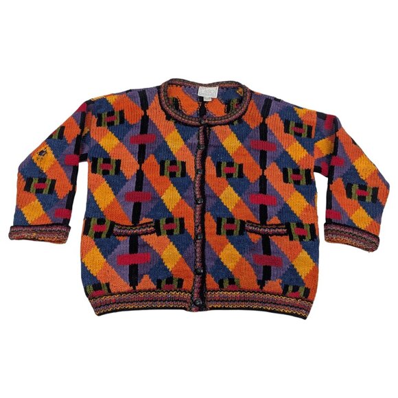 Miso Healthy To Wear Cardigan Sweater 90s Grunge Distressed Womens Size M/L - Picture 2 of 11